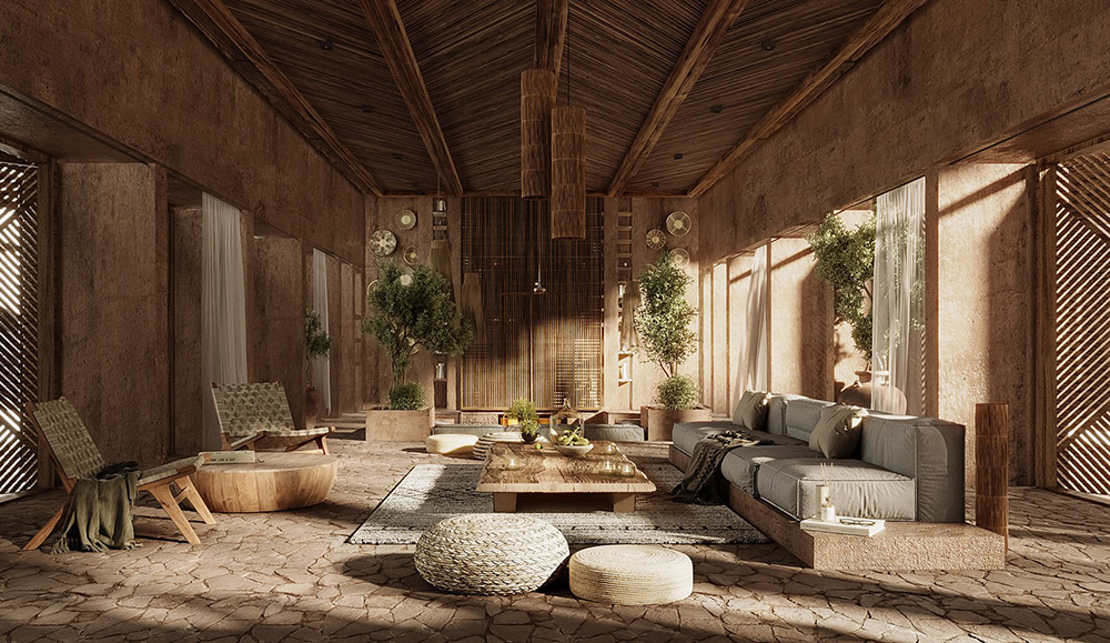 Thiết kế nội thất Wabi-Sabi theo không gian mở