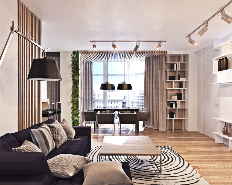 Bố trí không gian trong phong cách nội thất contemporary