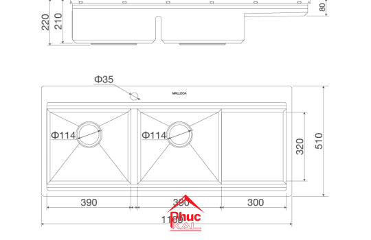 Chậu rửa chén Slide MS 1162R