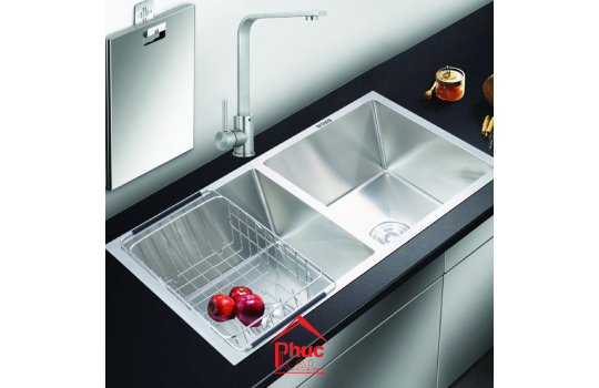 CHẬU ĐÚC 2 HỐ CÂN ÂM BÀN BH7845